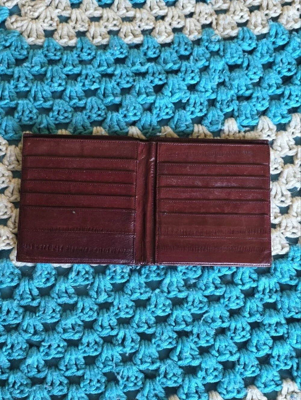 Mens Brown Leather Bi Fold Wallet Never Used